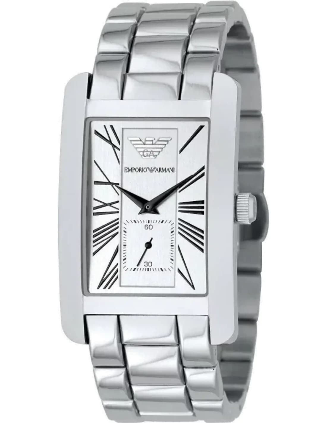 Emporio Armani AR0145 Rectangular Stainless Steel Watch vue 2
