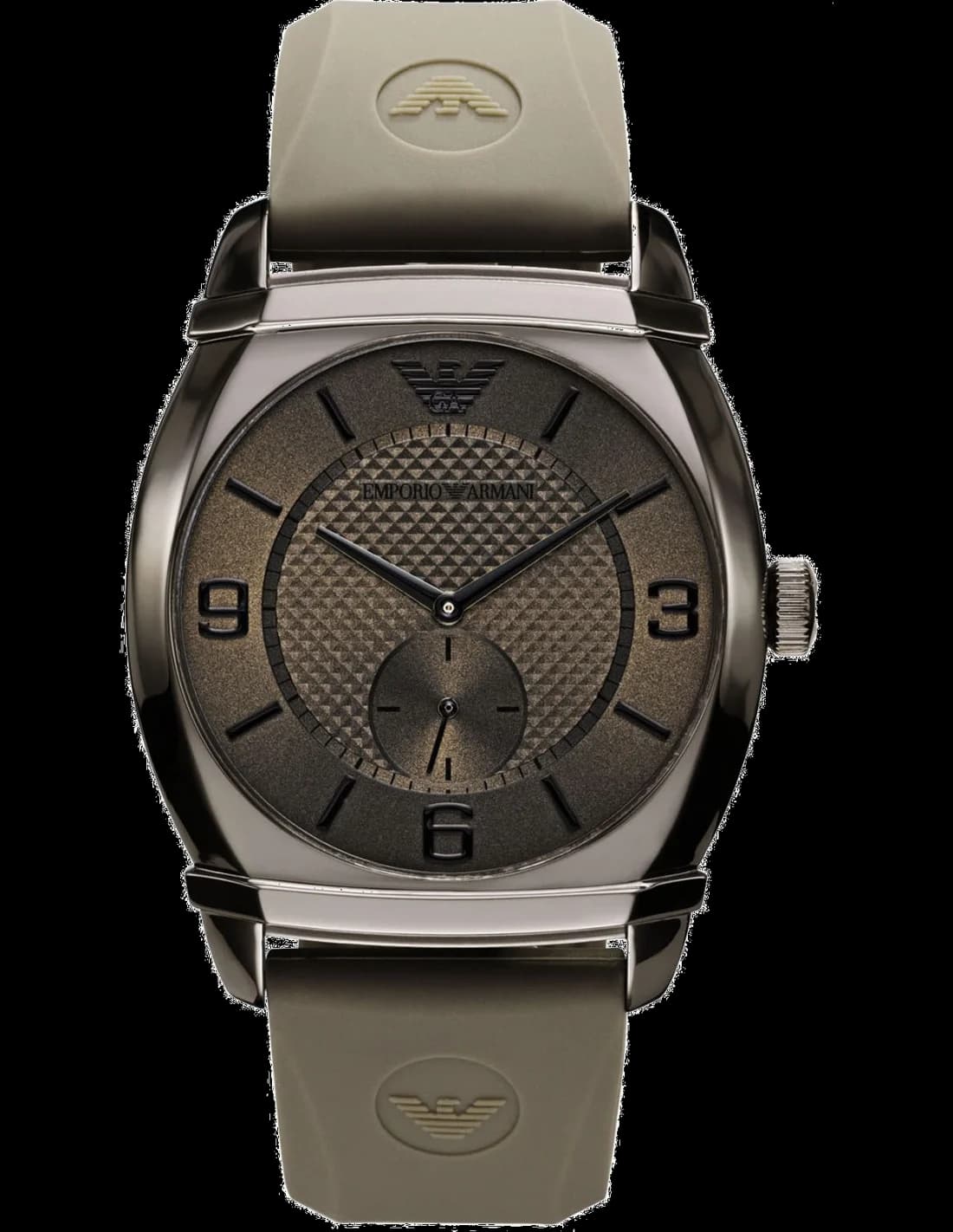 Emporio Armani AR0341 Chronograph Stainless Steel and Black Leather Watch vue 2