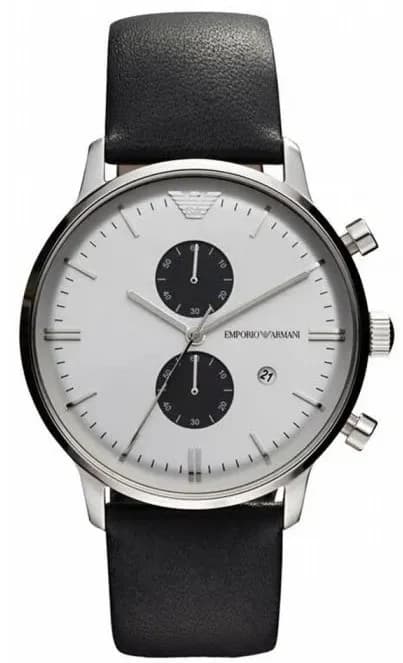 Montre Emporio Armani AR0385 New Retro Chronographe Acier et Cuir