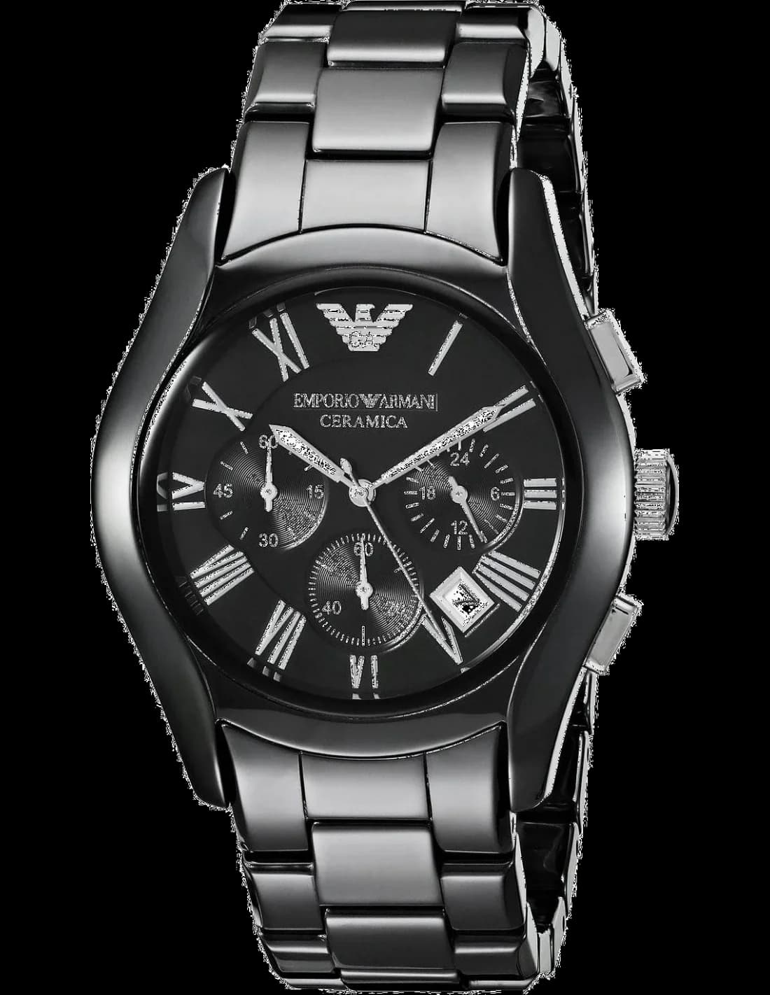 Emporio Armani AR1400 Black Ceramic Chronograph Men's Watch vue 2