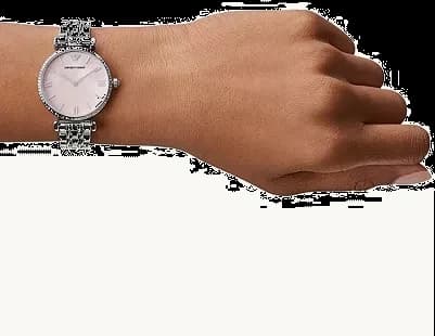 Montre Emporio Armani AR1779 avec Cadran en Nacre Rose et Bracelet Cuir vue 5