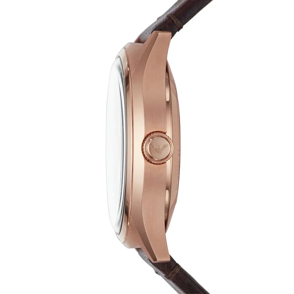 Gros plan sur le cadran argent de la Emporio Armani AR60005