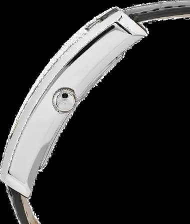 Emporio Armani AR0144 Rectangular Case and Black Leather Strap Watch vue 2