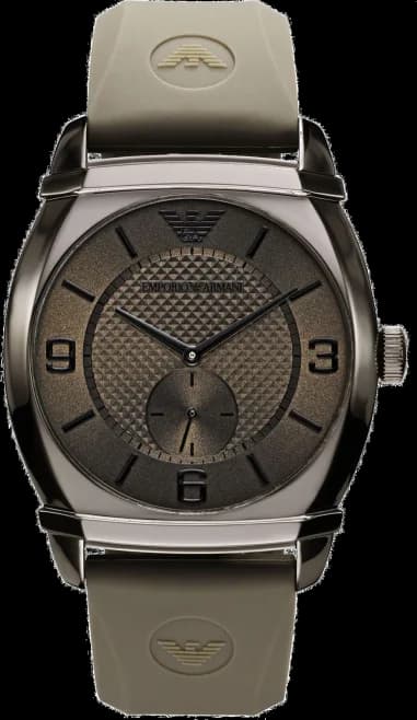 Emporio Armani AR0341 Chronograph Stainless Steel and Black Leather Watch