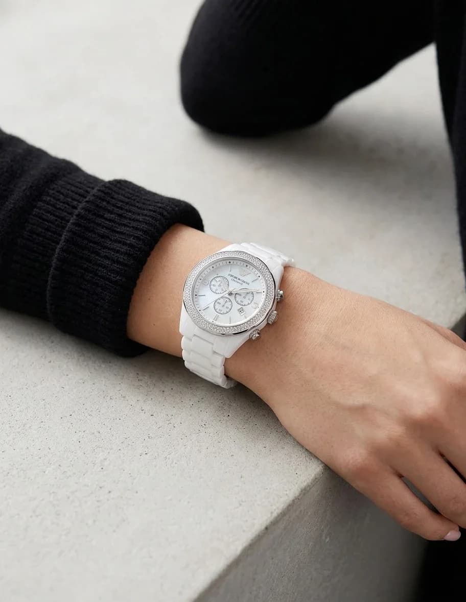 Emporio Armani AR1456 White Ceramic Watch vue 5