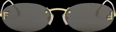 Fendi First FE4075US Oval Metal Sunglasses vue 2