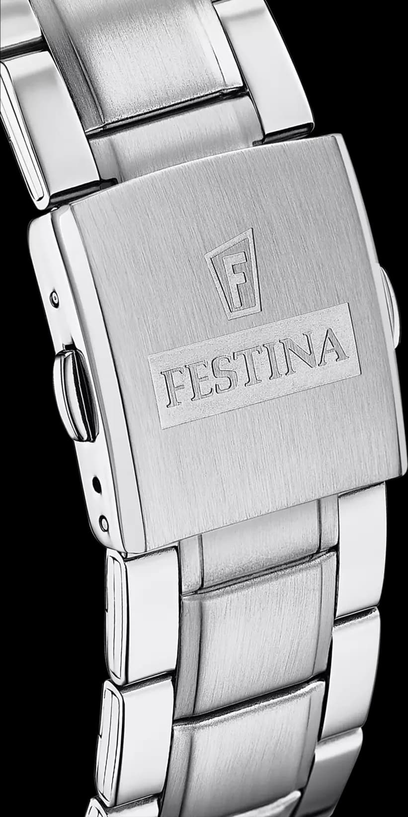 Montre Festina F16759/4 en Acier Argenté avec Cadran Noir Multifonctions vue 3