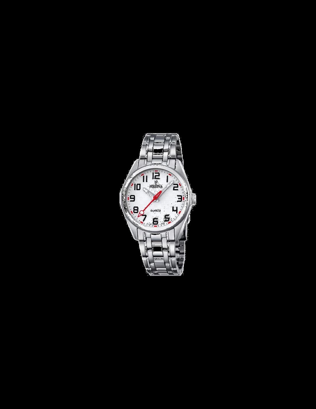 Montre Festina Junior F16903/1 en acier argenté détails rouges vue 2