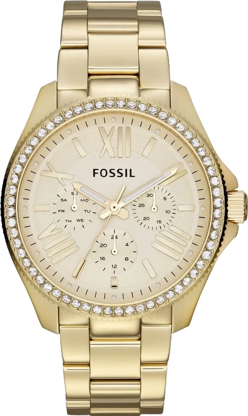 Montre Fossil AM4482 femme cadran or bracelet acier