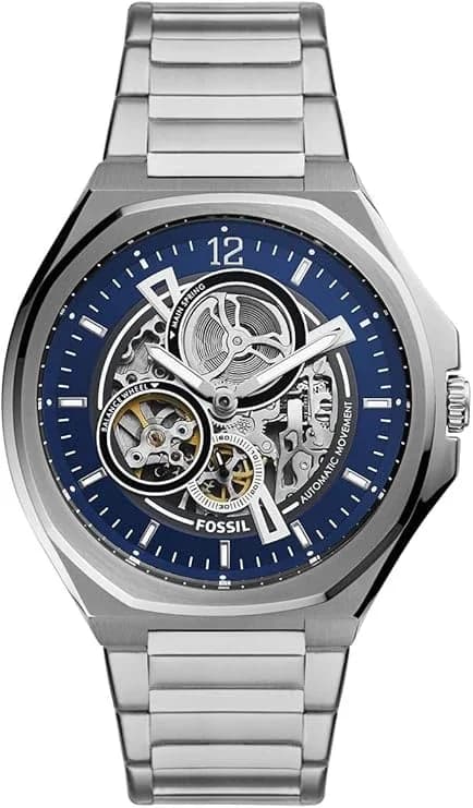 Montre Fossil BQ2620 homme cadran bleu bracelet acier