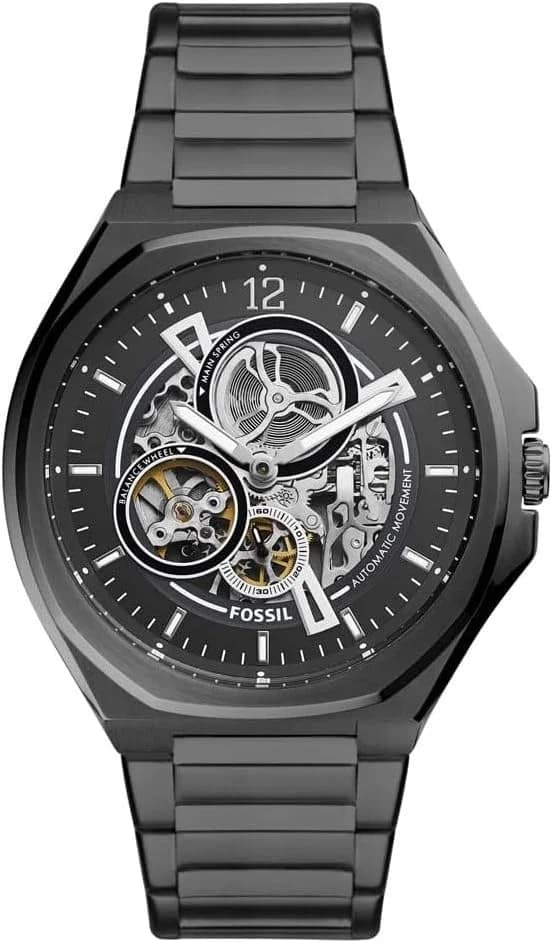 Montre Fossil BQ2621 homme cadran noir bracelet acier