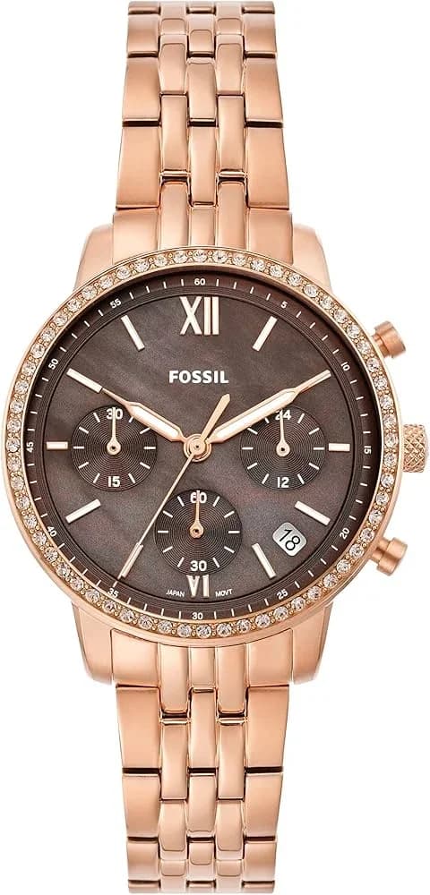 Montre Fossil ES5218 femme cadran marron bracelet acier