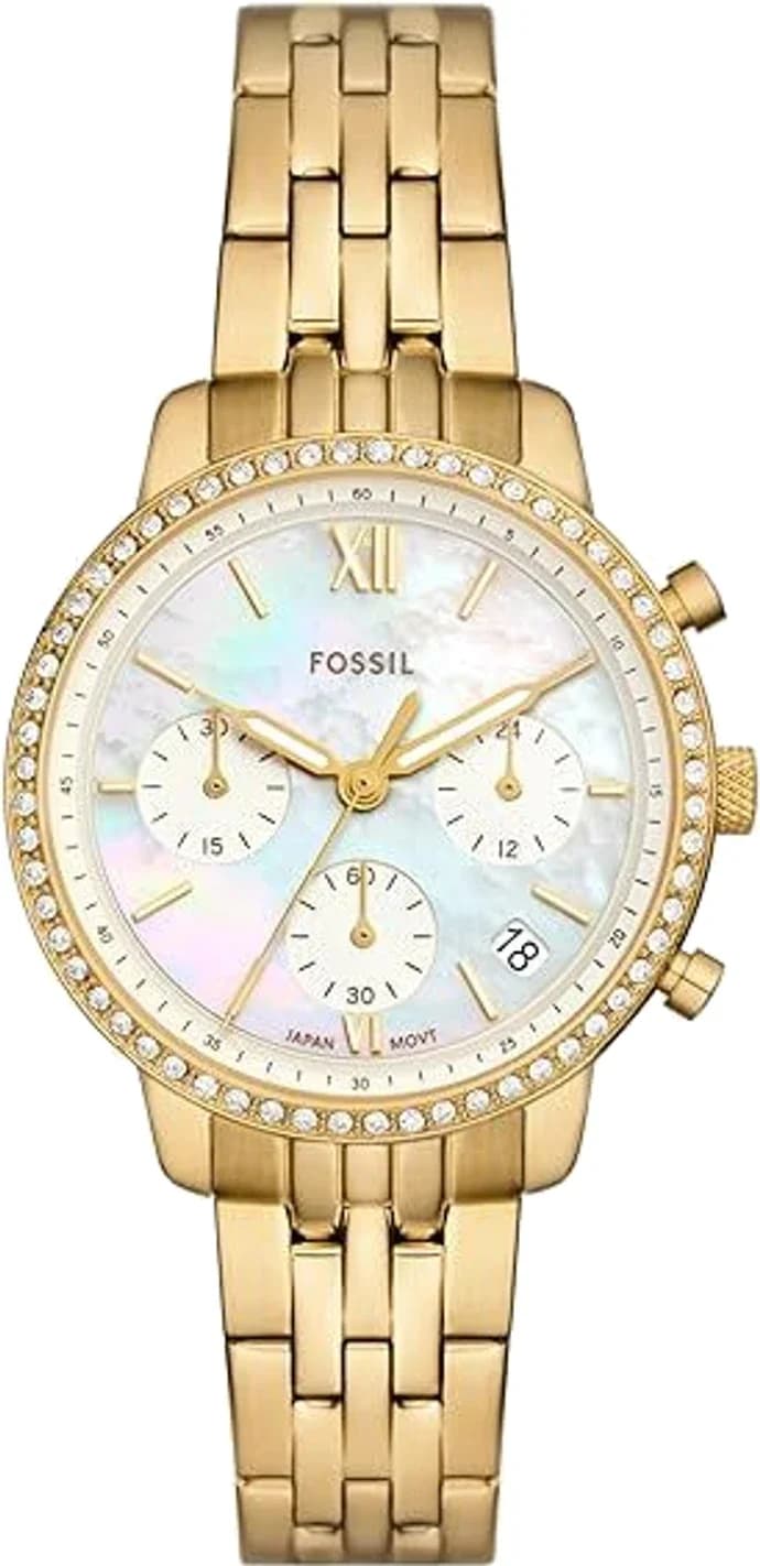 Montre Fossil ES5358 femme cadran blanc bracelet acier
