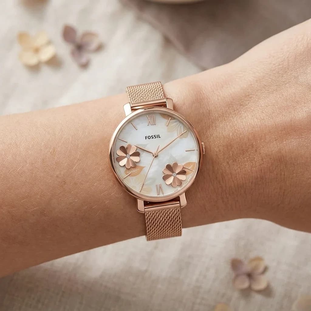 Fossil ES4534 Rose Gold Milanese Mesh Women's Watch 36 mm vue 5