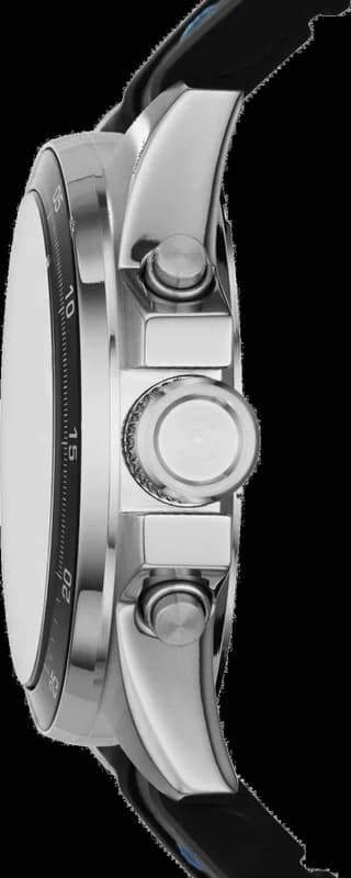 Montre Homme Fossil Decker CH2956 Bracelet silicone noir surpiqûres coloris orange et bleu