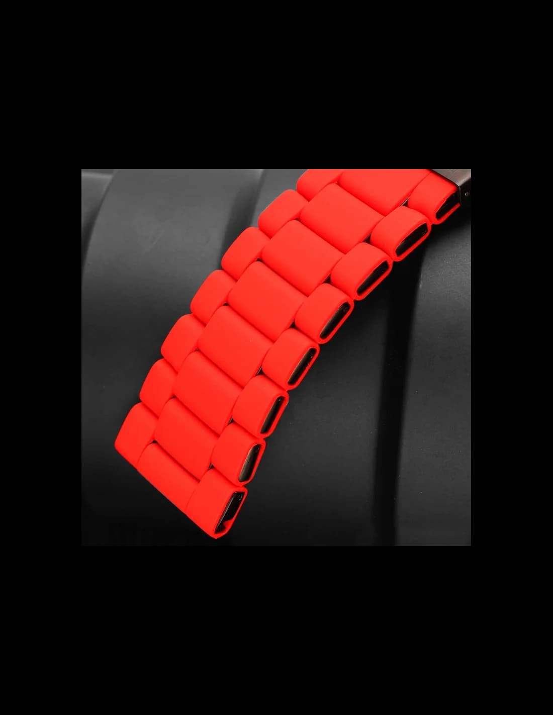 Red silicone replacement strap for Diesel Mr Daddy 2.0 watch vue 3