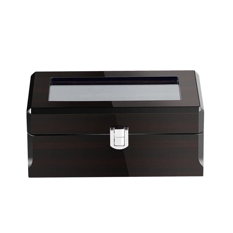 Milan Espresso 3-Watch Box in Solid Wood with Beveled Edges vue 2