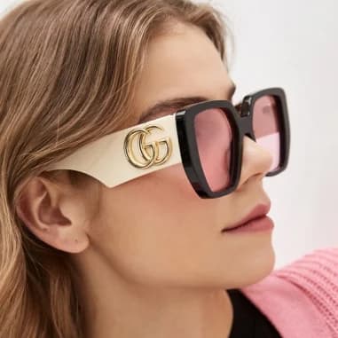 Lunettes de soleil Gucci Logo GG0956S Oversize en acétate vue 3