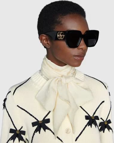 Lunettes de soleil Gucci Logo GG0956S Oversize en acétate vue 3