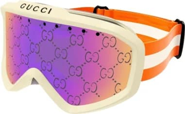 Masque de ski Gucci GG1210S blanc avec inscription Gucci