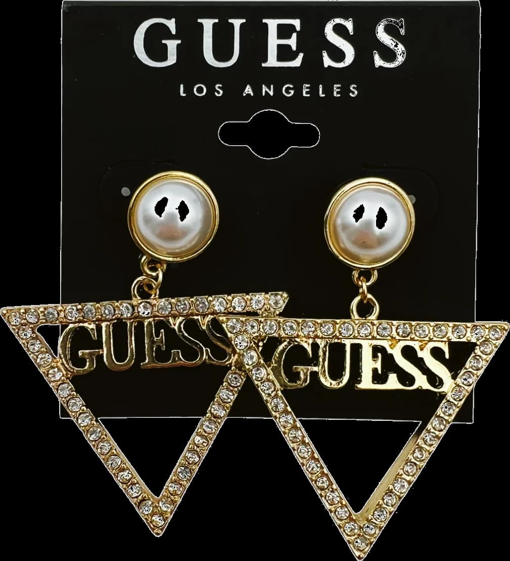 Guess Triangle Crystal-Set Earrings in Gold-Plated Metal vue 2