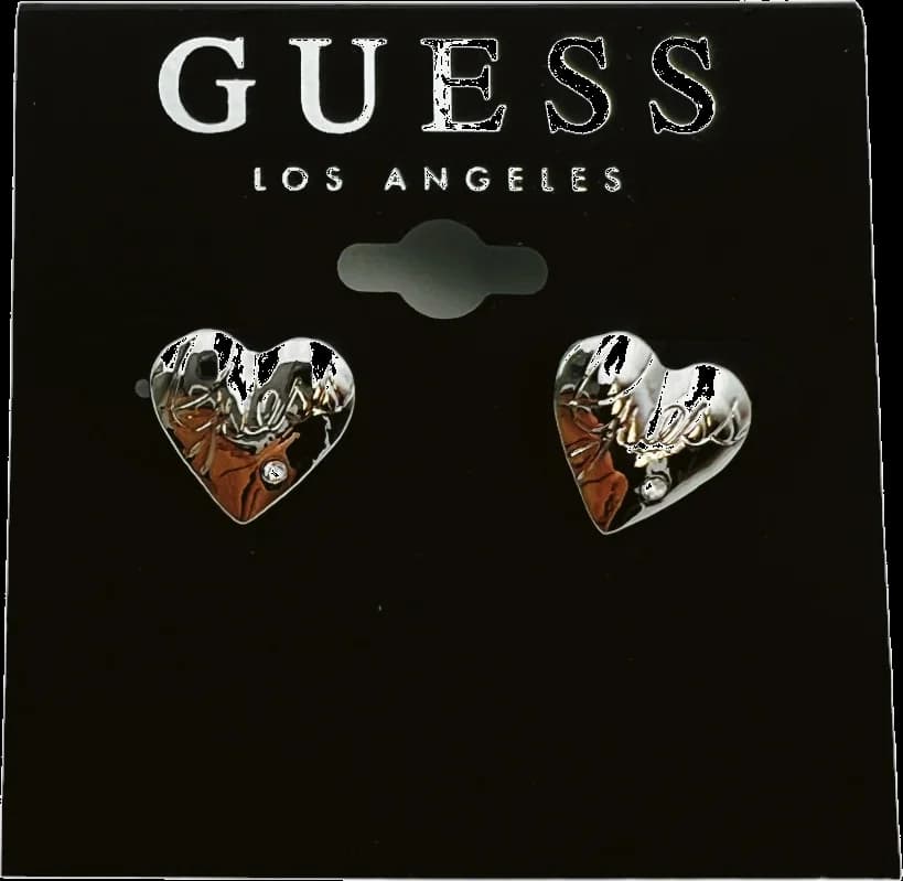 Boucles d'oreilles Guess coeur serti d'une pierre de zircon vue 2
