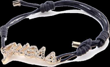 Bracelet cordon Guess ajustable logo incrusté de cristaux