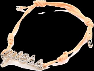 Bracelet cordon Guess ajustable logo incrusté de cristaux