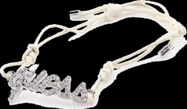 Bracelet cordon Guess ajustable logo incrusté de cristaux