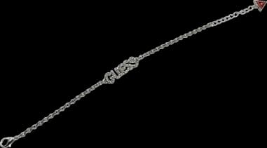 Bracelet Guess ajustable en métal argenté serti de cristaux