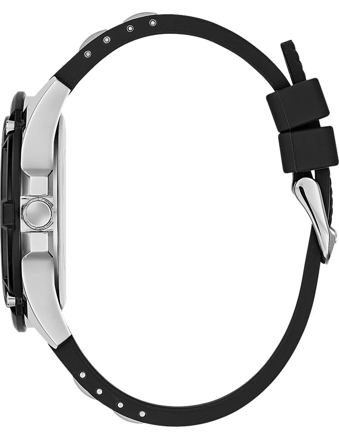 Gros plan sur le cadran noir de la Guess GW0051G1