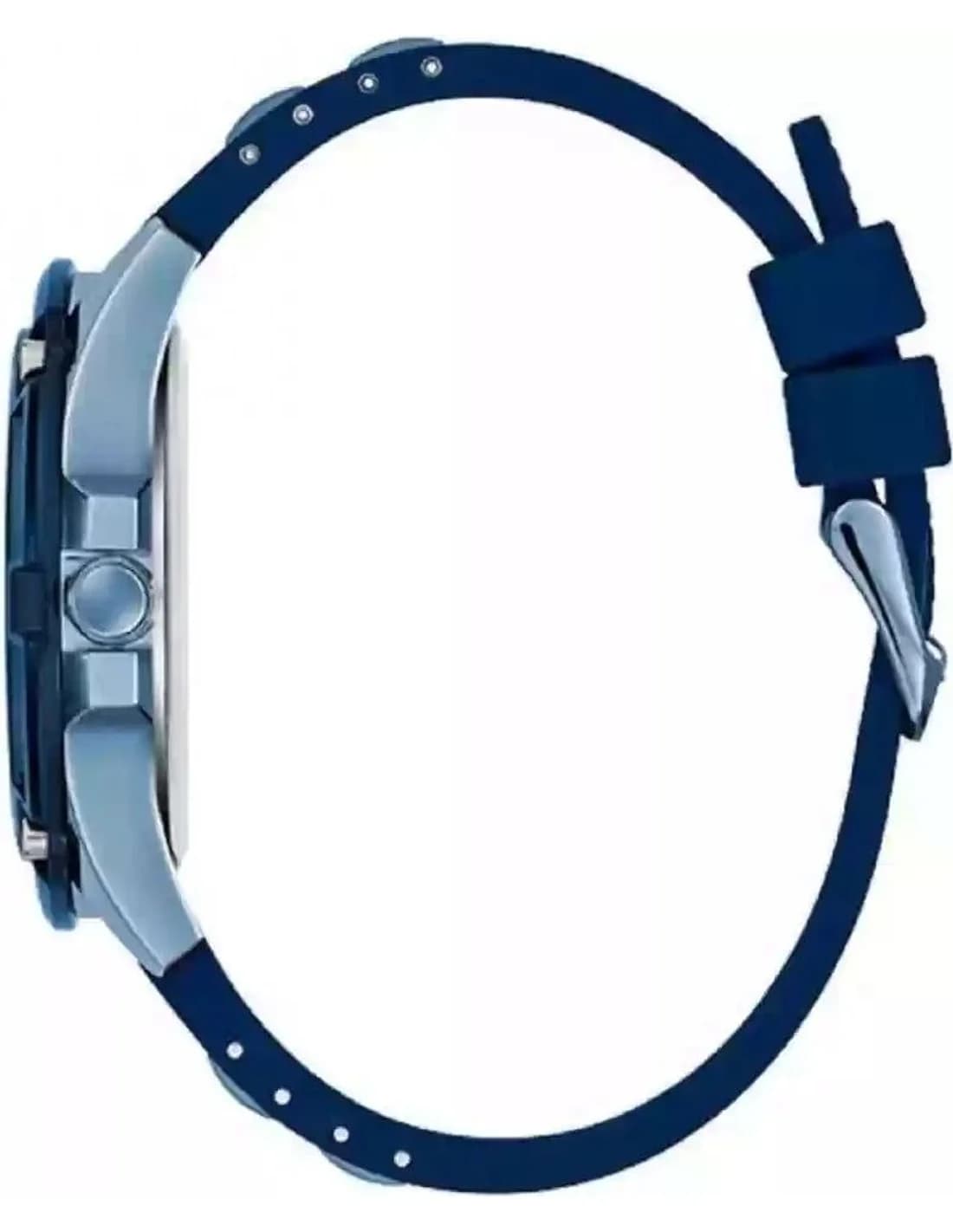 Gros plan sur le cadran bleu de la Guess GW0051G4