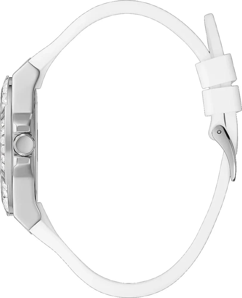 Gros plan sur le cadran blanc de la Guess GW0118L3