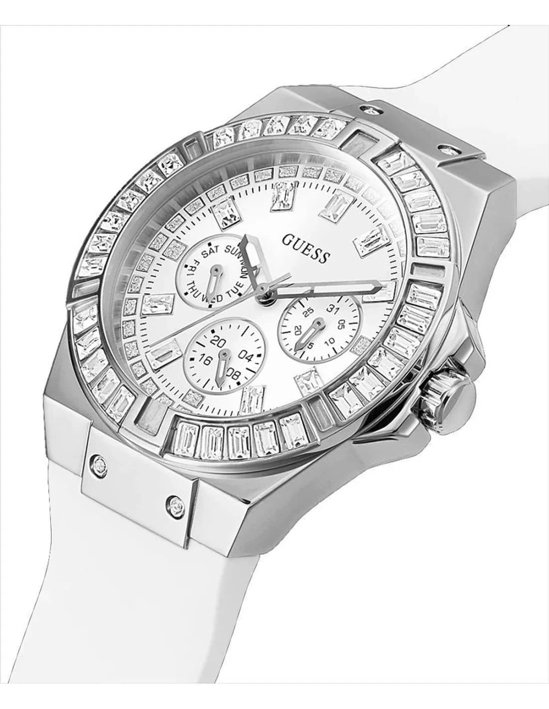 Guess GW0118L3 vue de côté, bracelet silicone