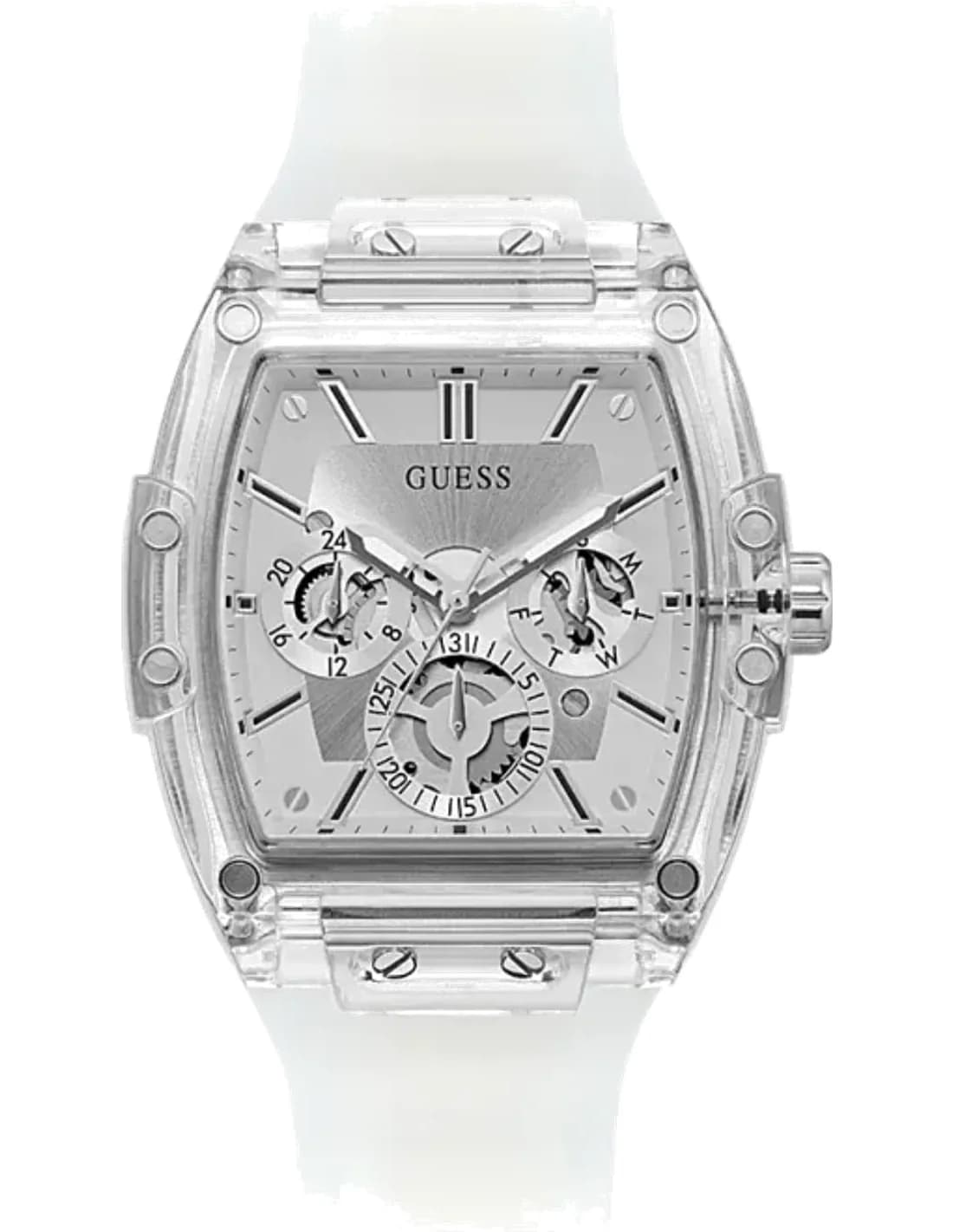 Guess GW0203G1 vue de côté, bracelet silicone