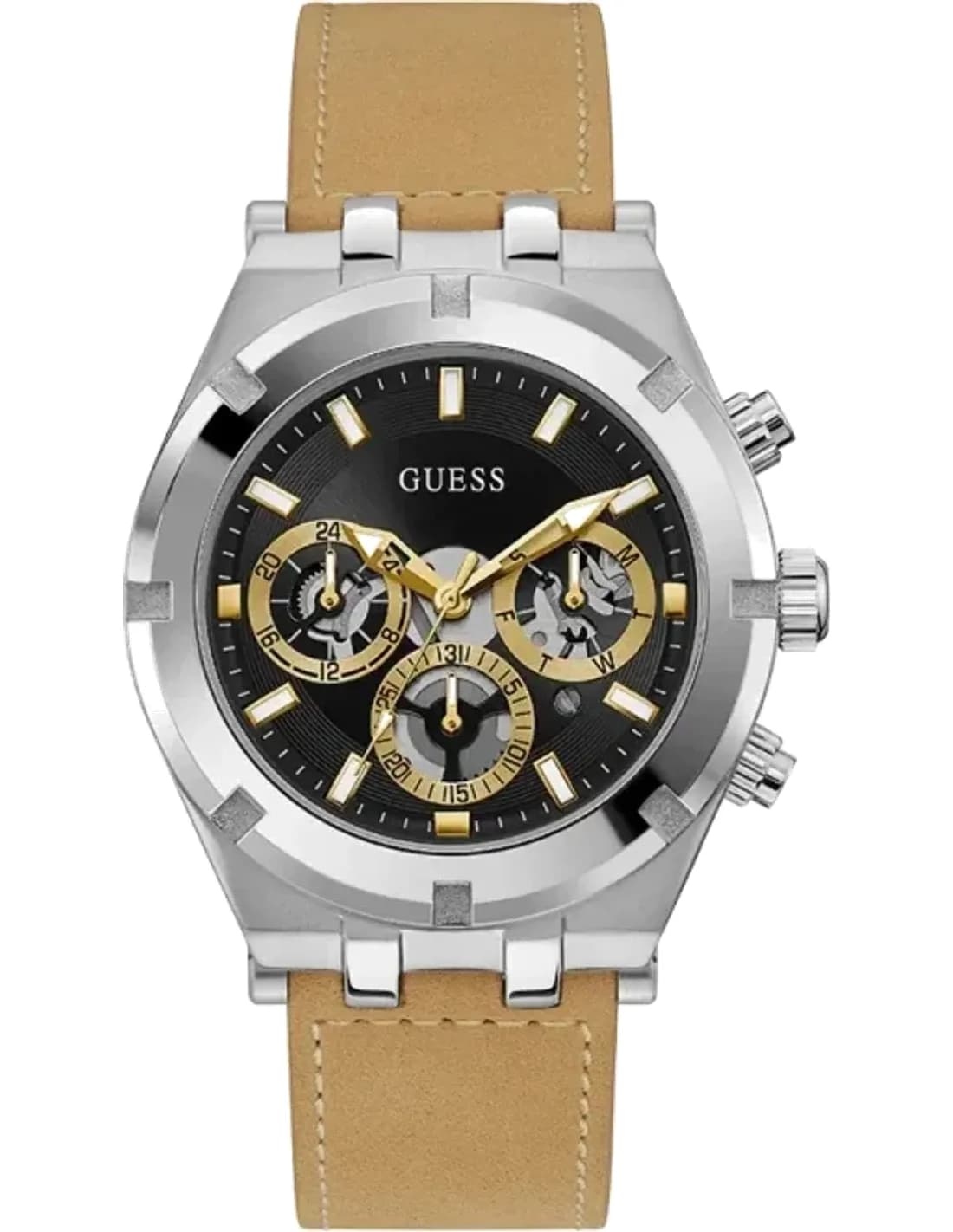 Guess GW0262G1 vue de côté, bracelet cuir