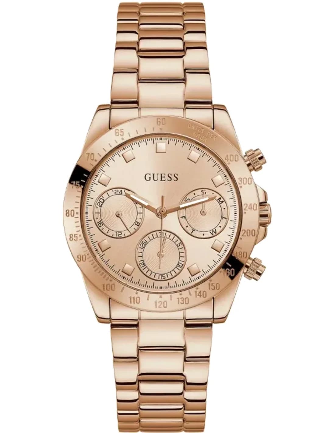 Guess GW0314L3 vue de côté, bracelet acier