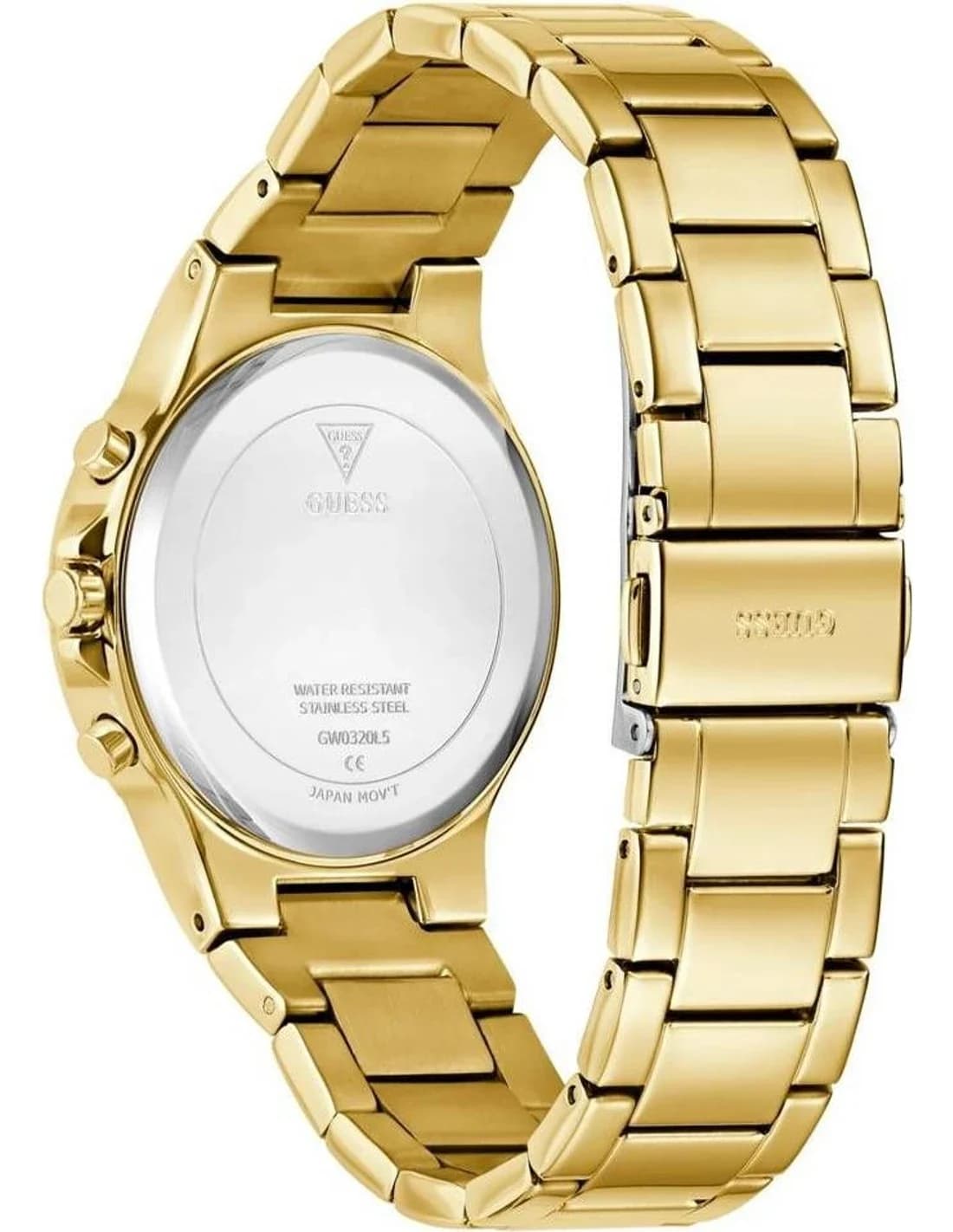 Gros plan sur le cadran or de la Guess GW0320L5