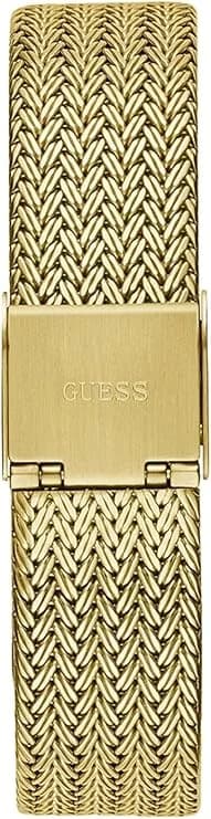 Montre Guess Soiree GW0402L2 femme dorée, boîtier serti et maille milanaise vue 4