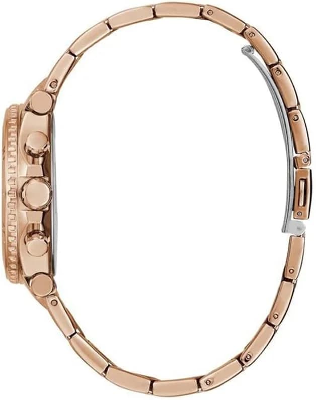 Gros plan sur le cadran or rose de la Guess GW0465L2