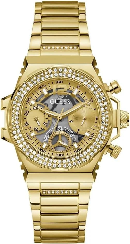 Montre Guess Fusion GW0552L2 femme dorée, bracelet maillons acier