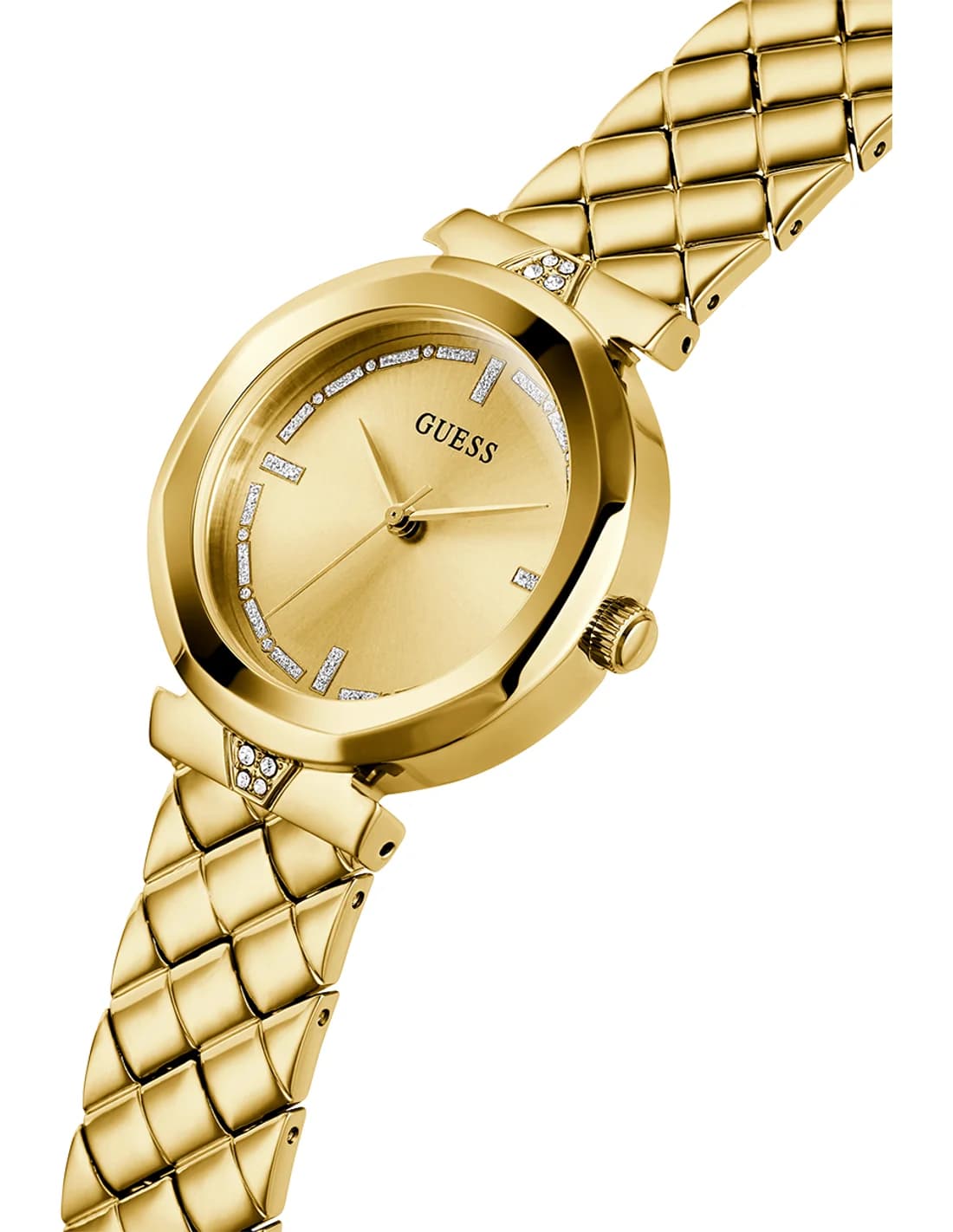 Gros plan sur le cadran or de la Guess GW0613L2