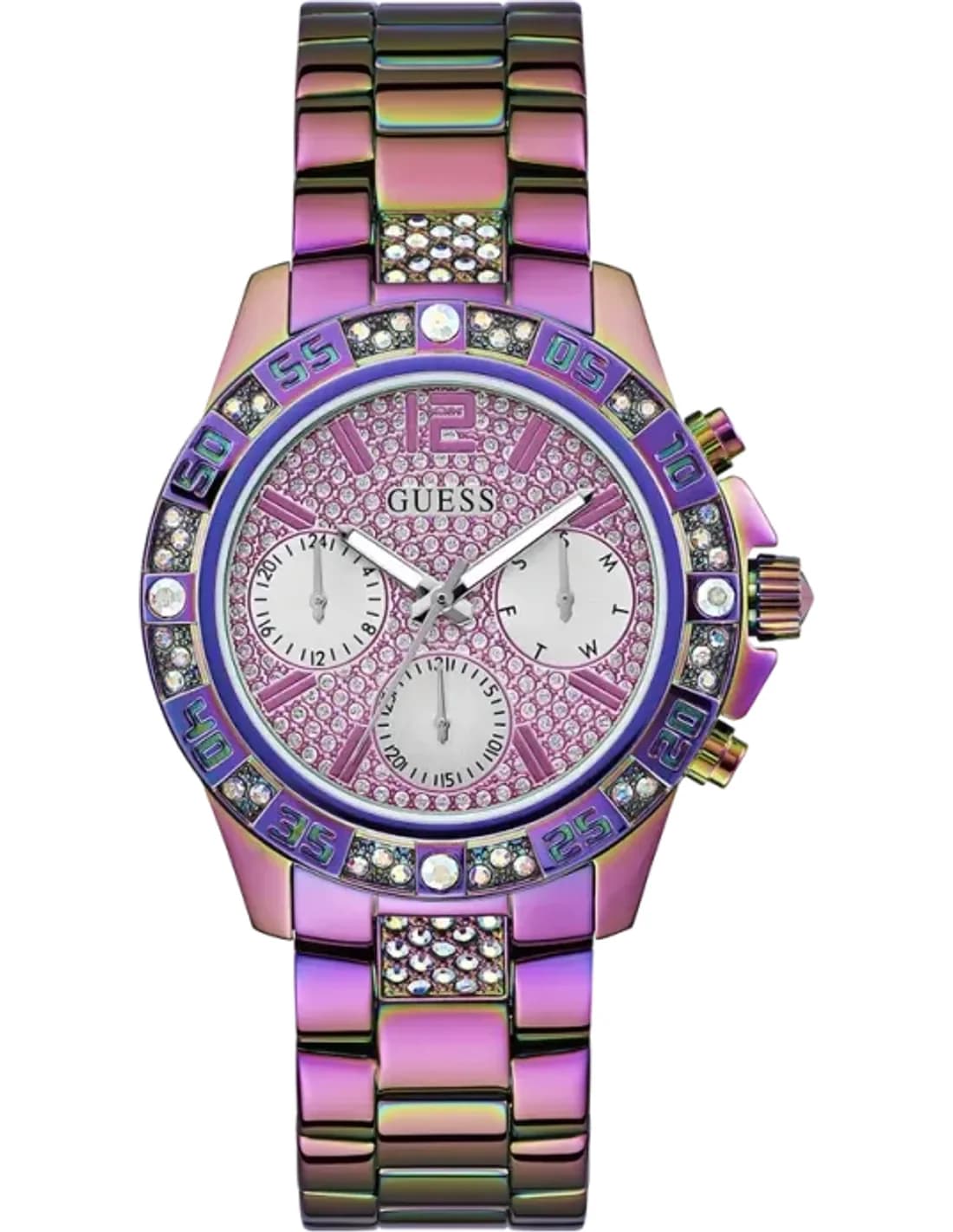Guess GW0771L4 vue de côté, bracelet acier