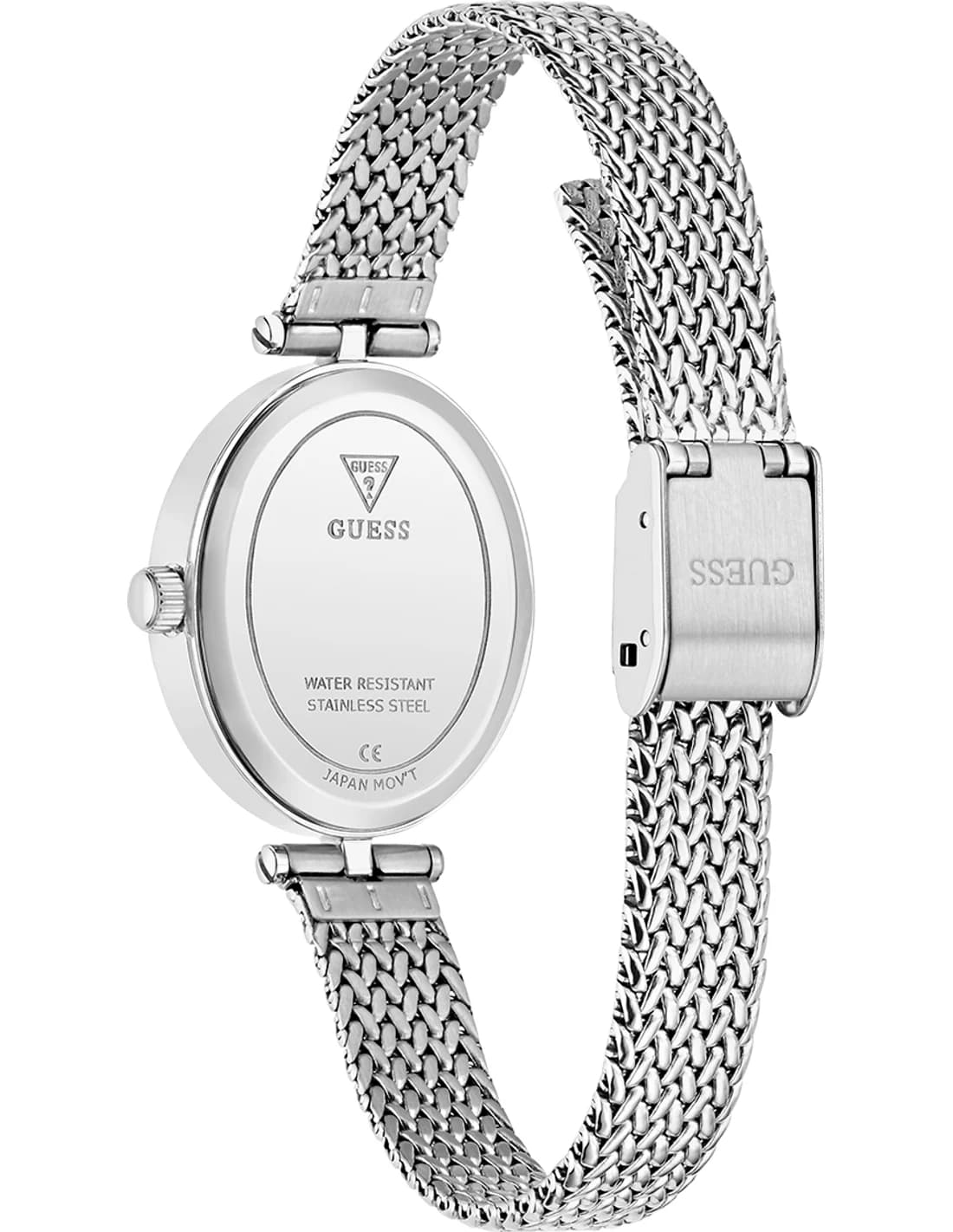 Montre Femme Guess Ruby GW0935L1 cadran noir bracelet maille milanaise vue 4