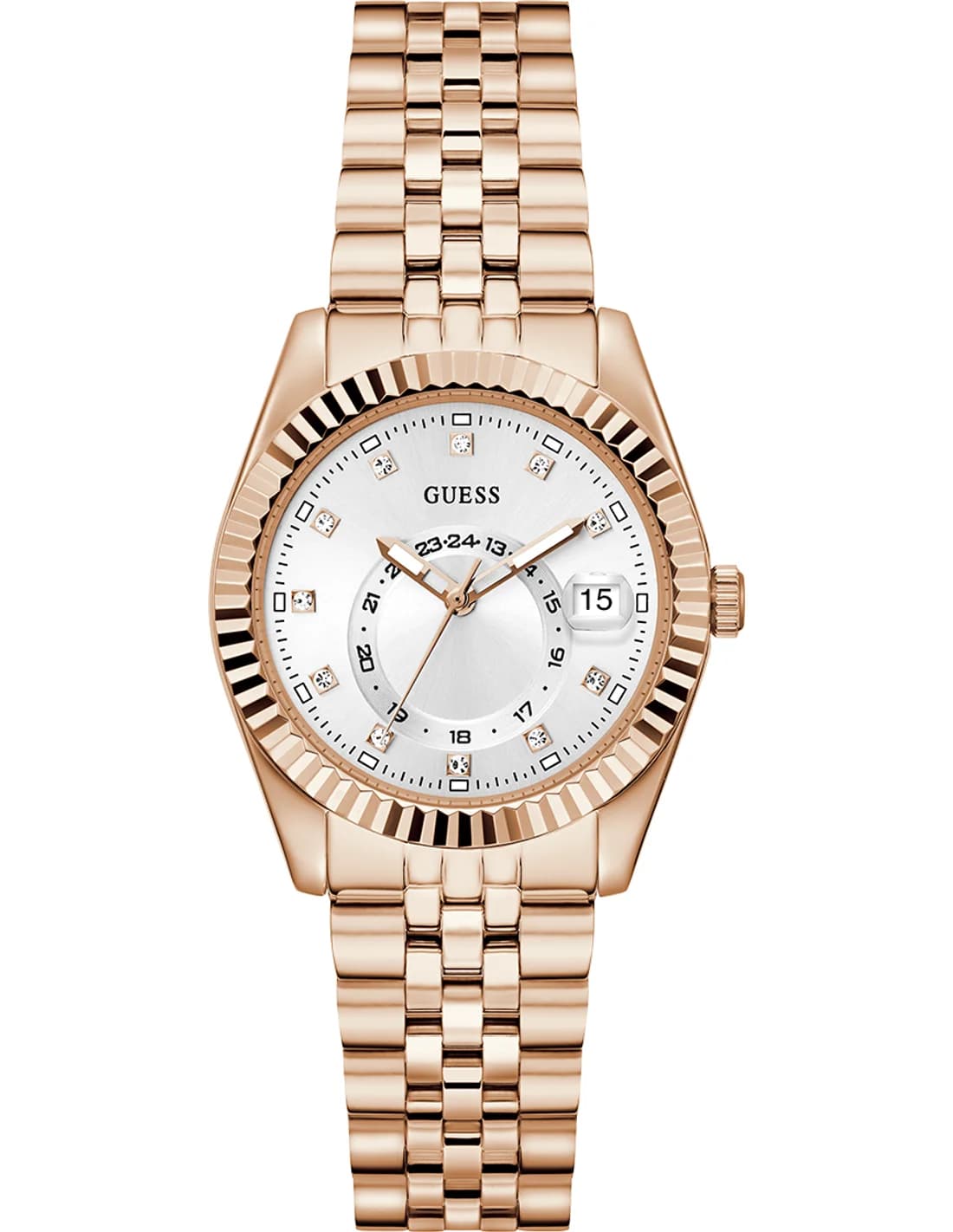 Guess GW0936L4 vue de côté, bracelet acier