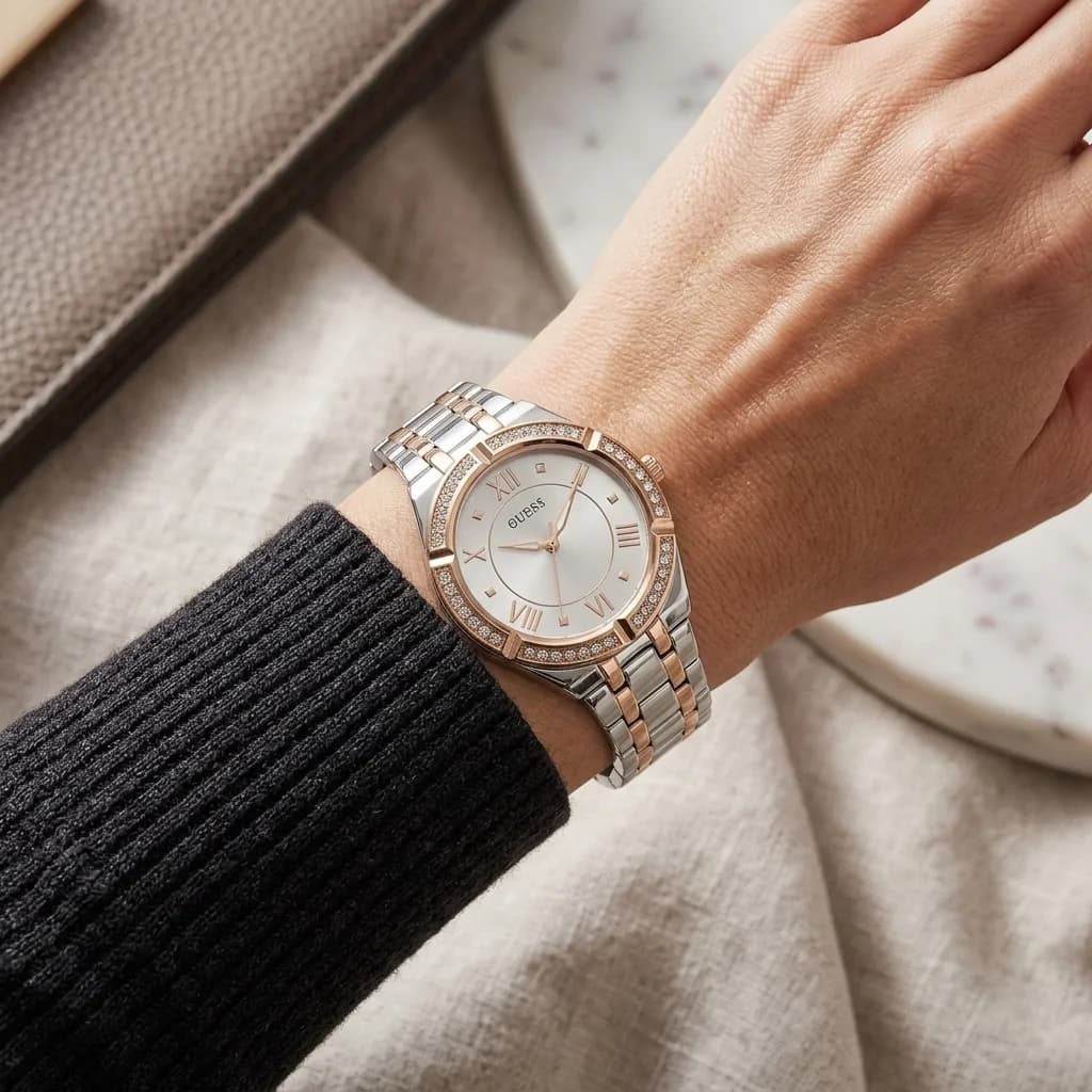 Guess Cosmo GW0033L9 — montre femme argent acier — élégance épurée au quotidien vue 4