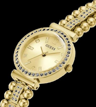 Guess Gala GW0401L2 Gold Bracelet with Rhinestones Women's Watch vue 2