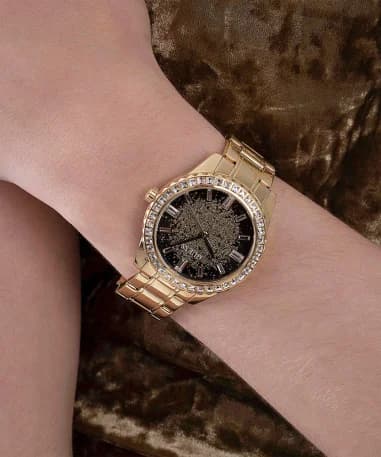 Guess GW0405L2 Glitter Burst Gold-Tone Steel and Crystals Women's Watch vue 6