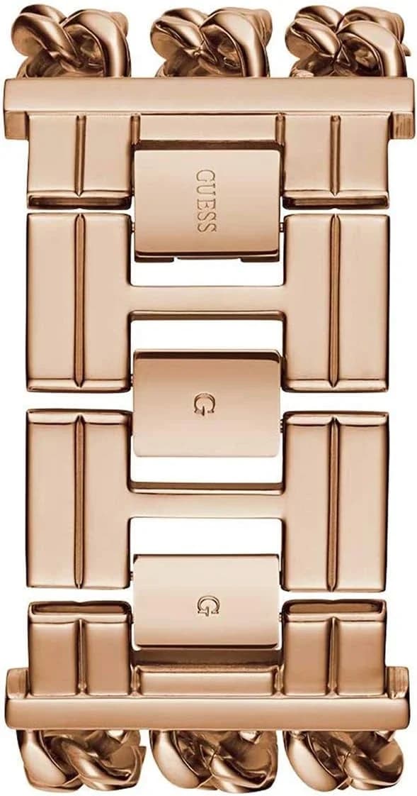 Gros plan sur le cadran or rose de la Guess W1274L3