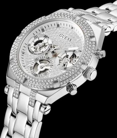 Montre Guess GW0440L1 femme détail cadran argent